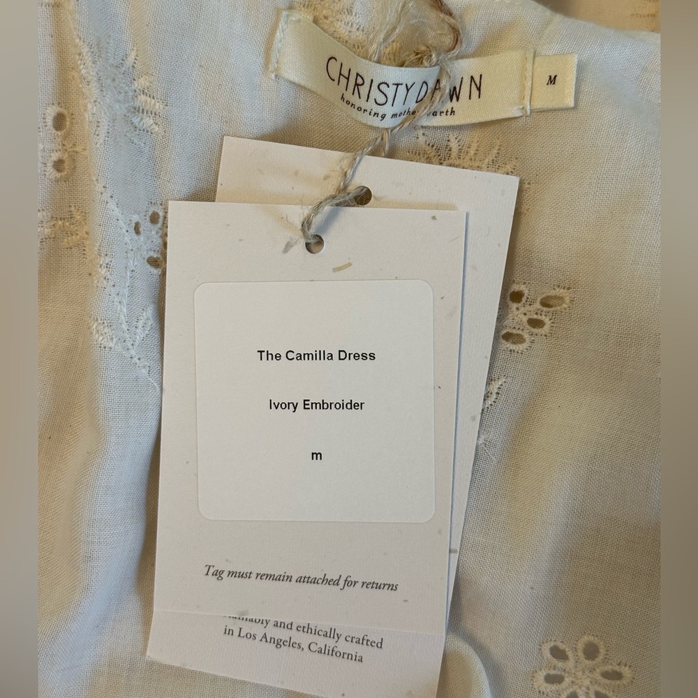 NWT Christy Dawn Camilla Dress in Ivory Embroider - Picture 6 of 9